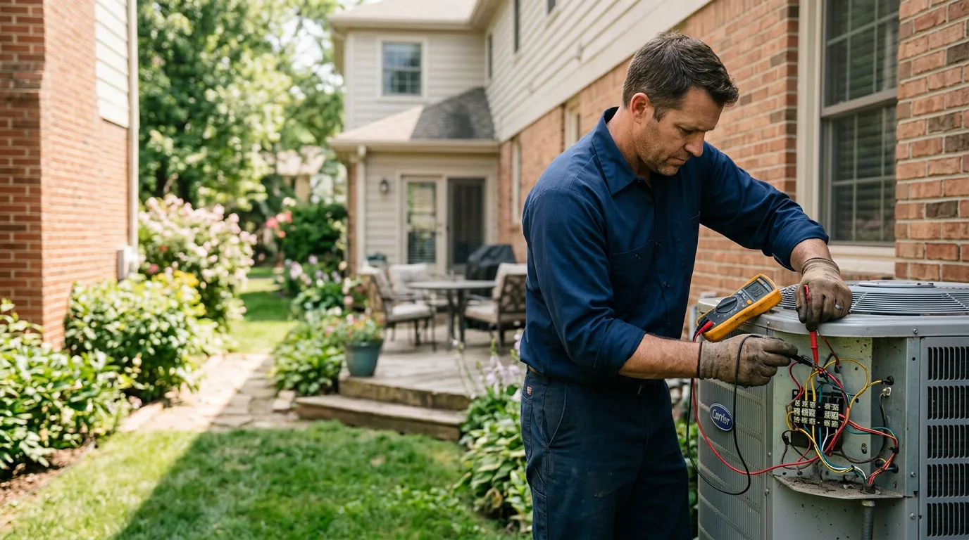 HVAC technician working near Ogden, KS